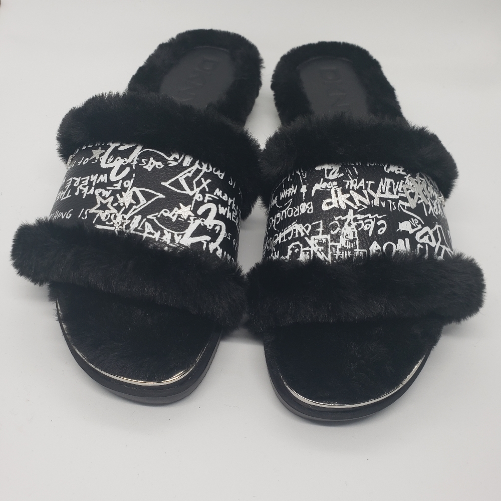 DKNY Fur Slides